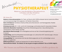 Physiotherapeut gesucht in Grabow und Ludwigslust